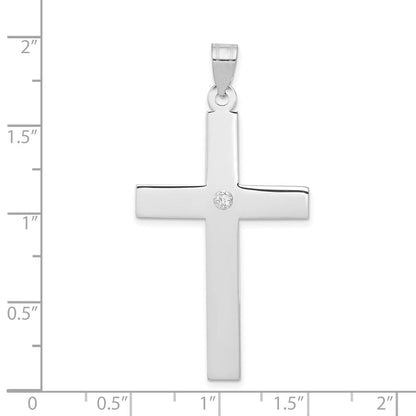 14K Weißgold Diamant-Kreuzanhänger, 0,03 ct