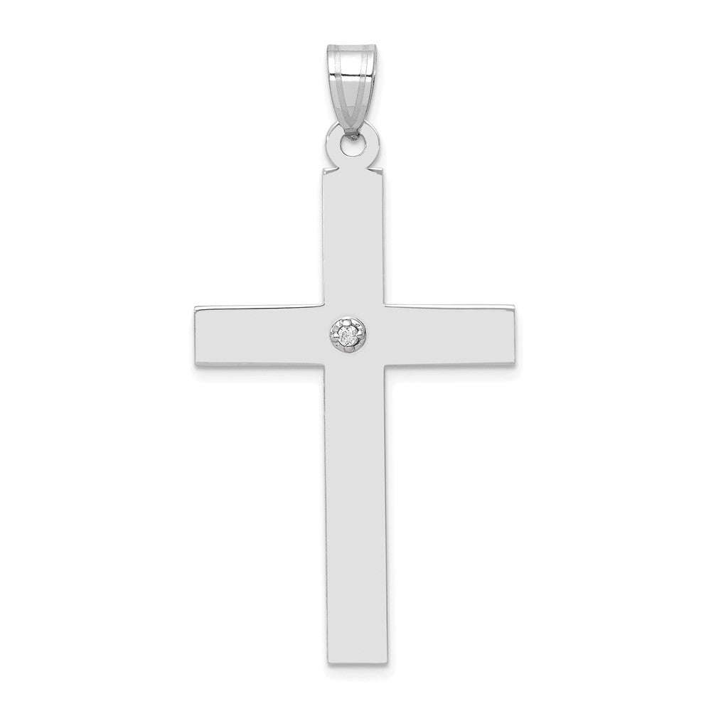 14K Weißgold Diamant-Kreuzanhänger, 0,03 ct
