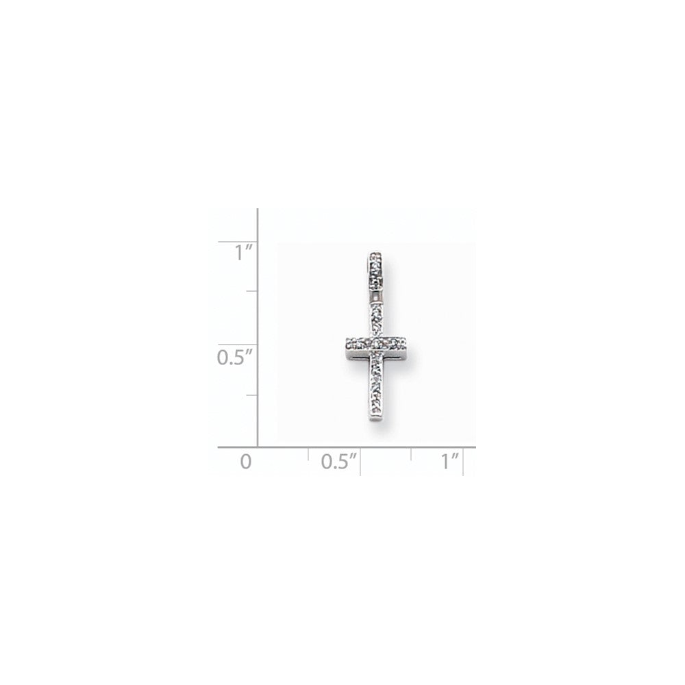 14K Weißgold Diamant-Anhänger Lateinisches Kreuz
