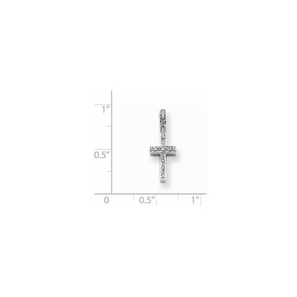 14K Weißgold Diamant-Anhänger Lateinisches Kreuz