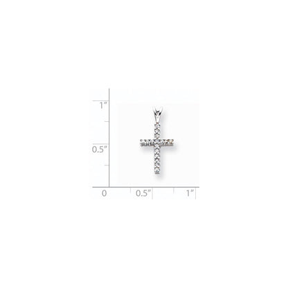 14K Weißgold Diamant-Kreuzanhänger (Lateinisches Kreuz)