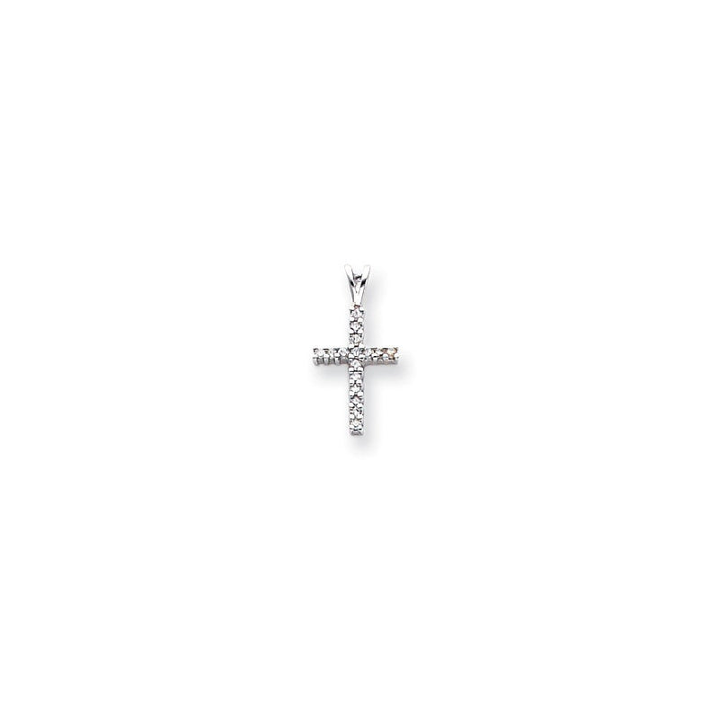 14K Weißgold Diamant-Kreuzanhänger (Lateinisches Kreuz)