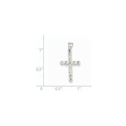 14K Weißgold Diamant-Kreuz-Anhänger