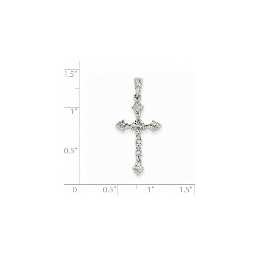 14K Weißgold Diamant-Kreuzanhänger