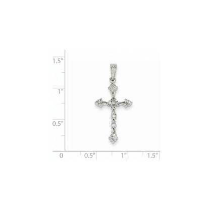 14K Weißgold Diamant-Kreuzanhänger