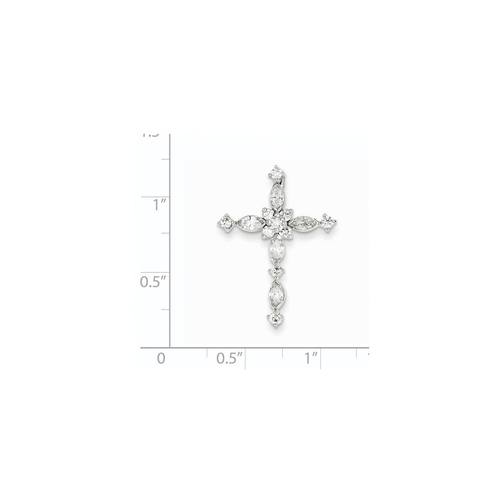 14K Weißgold Diamant-Kreuzanhänger