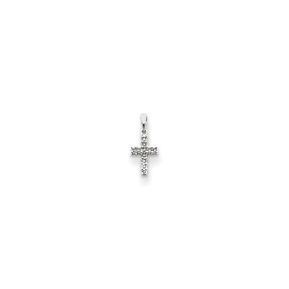 14K Weißgold Diamant-Kreuzanhänger
