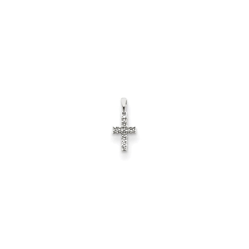 14K Weißgold Diamant-Kreuzanhänger