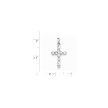 14K Weißgold Diamant-Kreuzanhänger