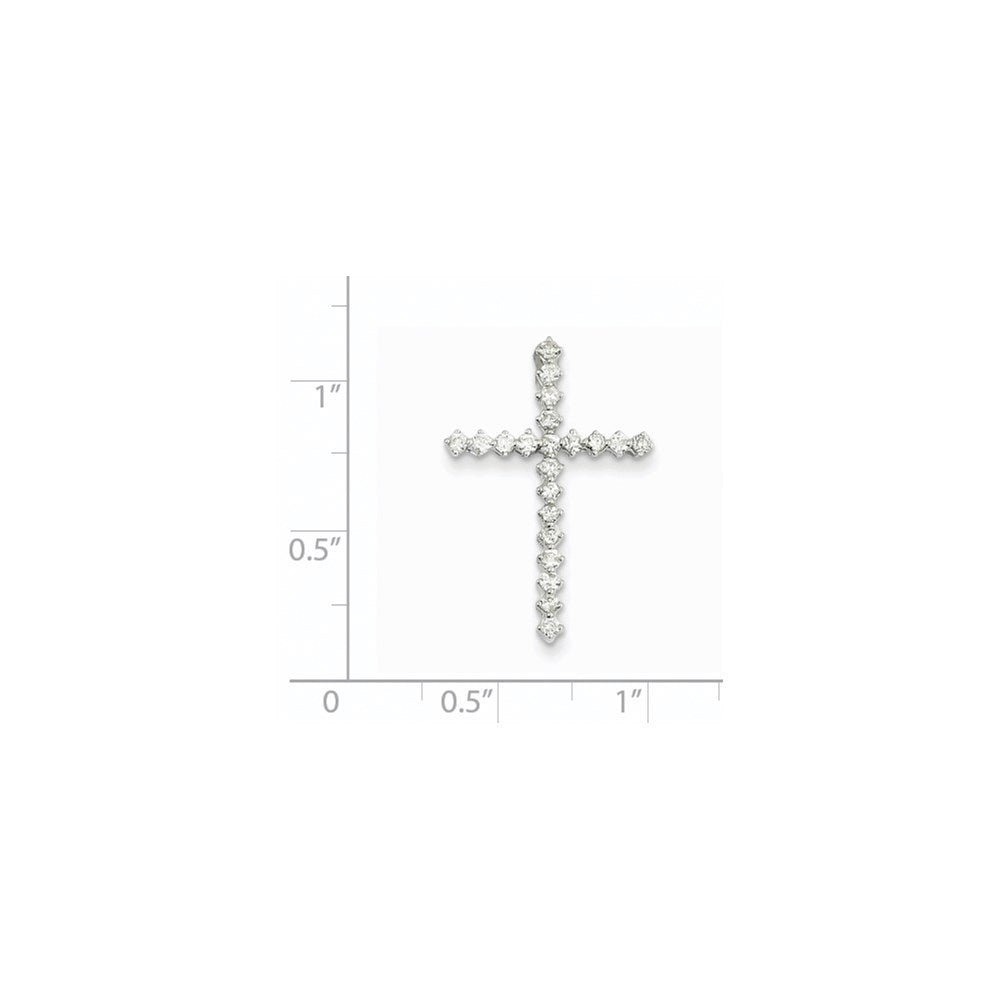 14K Weißgold Diamant-Kreuz-Anhänger