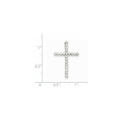 14K Weißgold Diamant-Kreuz-Anhänger