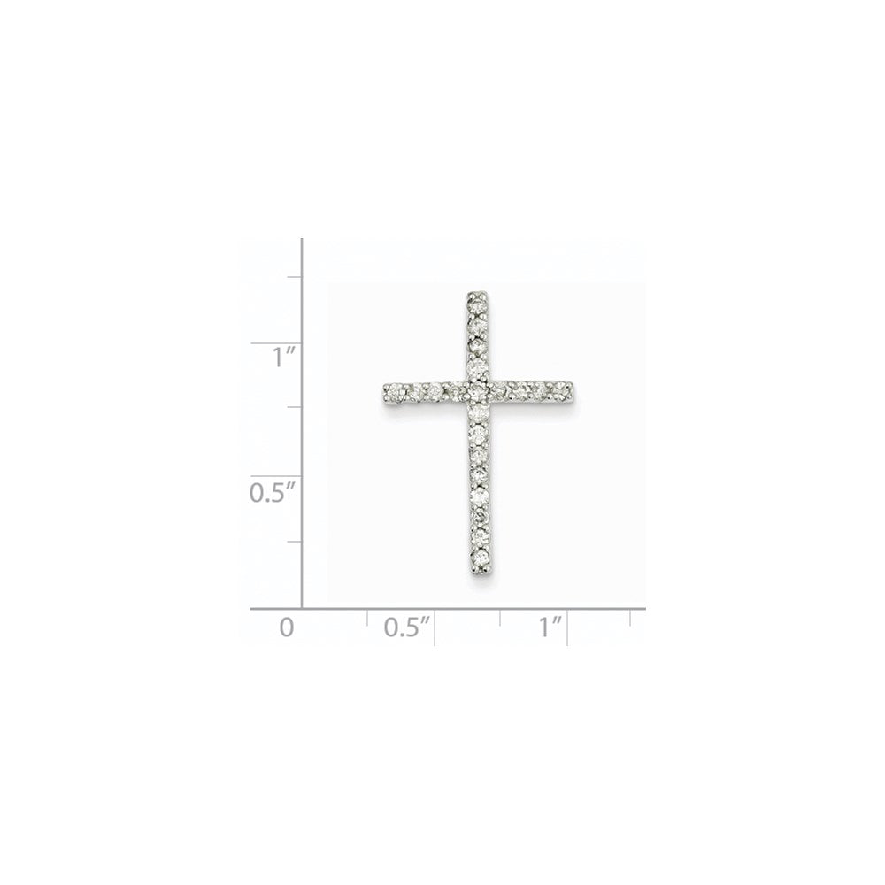 14K Weißgold Diamant-Kreuz-Anhänger
