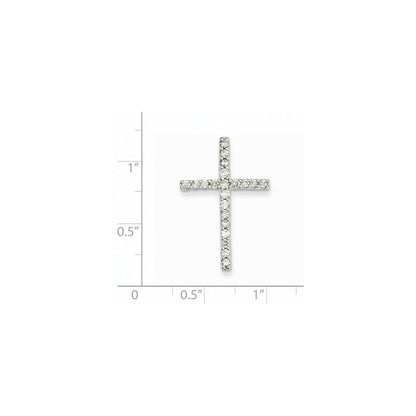14K Weißgold Diamant-Kreuz-Anhänger