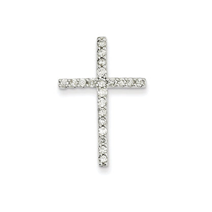 14K Weißgold Diamant-Kreuz-Anhänger