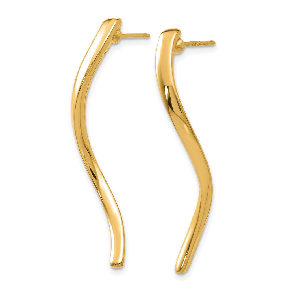 14K Gelbgold Lang Curled Ohrstecker