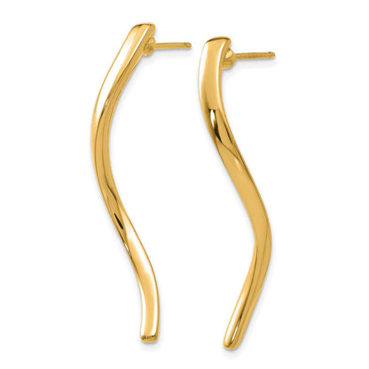 14K Gelbgold Lang Curled Ohrstecker