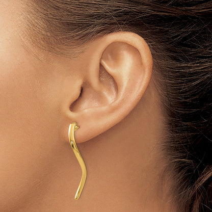 14K Gelbgold Lang Curled Ohrstecker