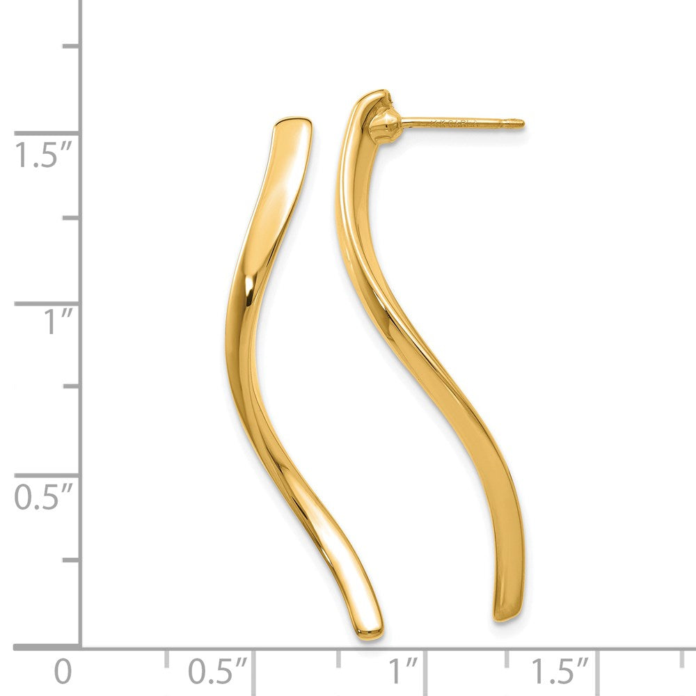14K Gelbgold Lang Curled Ohrstecker