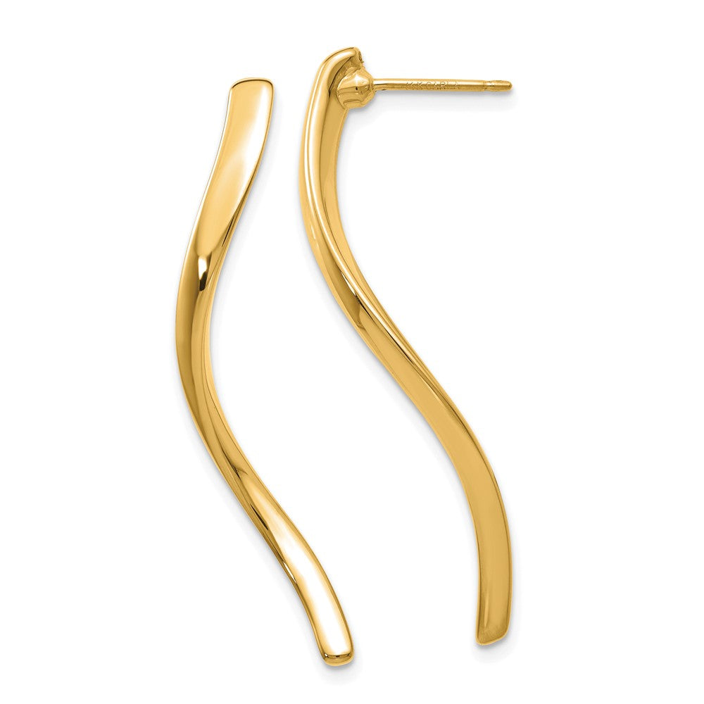 14K Gelbgold Lang Curled Ohrstecker