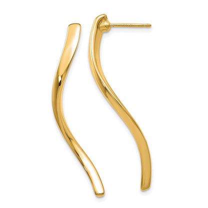 14K Gelbgold Lang Curled Ohrstecker