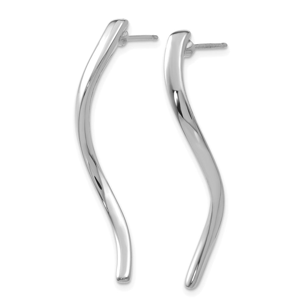 14K Weißgold Lang Curled Ohrstecker