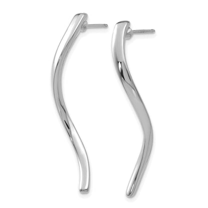 14K Weißgold Lang Curled Ohrstecker
