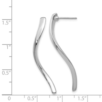 14K Weißgold Lang Curled Ohrstecker
