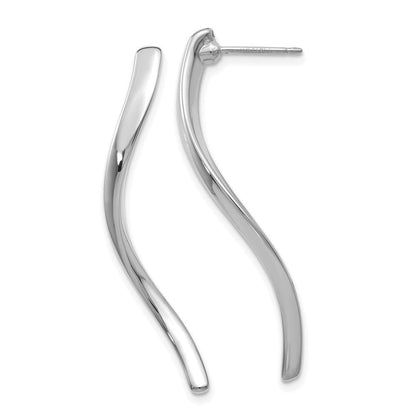 14K Weißgold Lang Curled Ohrstecker