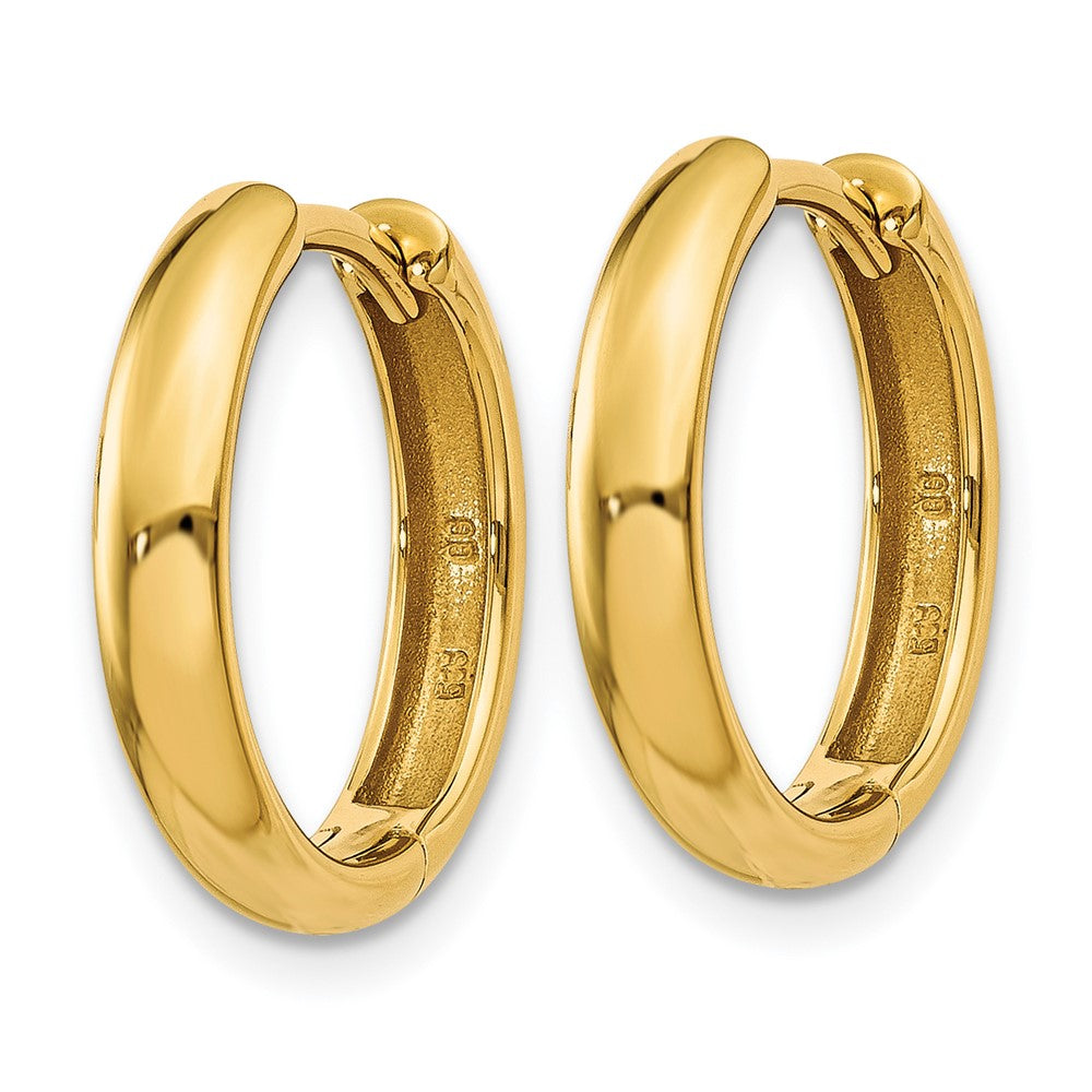 14K Gelbgold Rund Klappbar Creolen