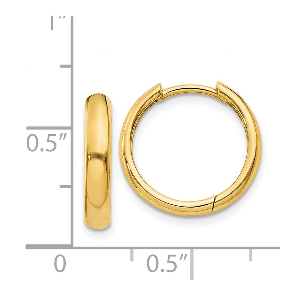 14K Gelbgold Rund Klappbar Creolen