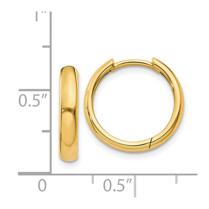 14K Gelbgold Rund Klappbar Creolen