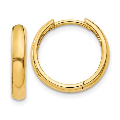 14K Gelbgold Rund Klappbar Creolen