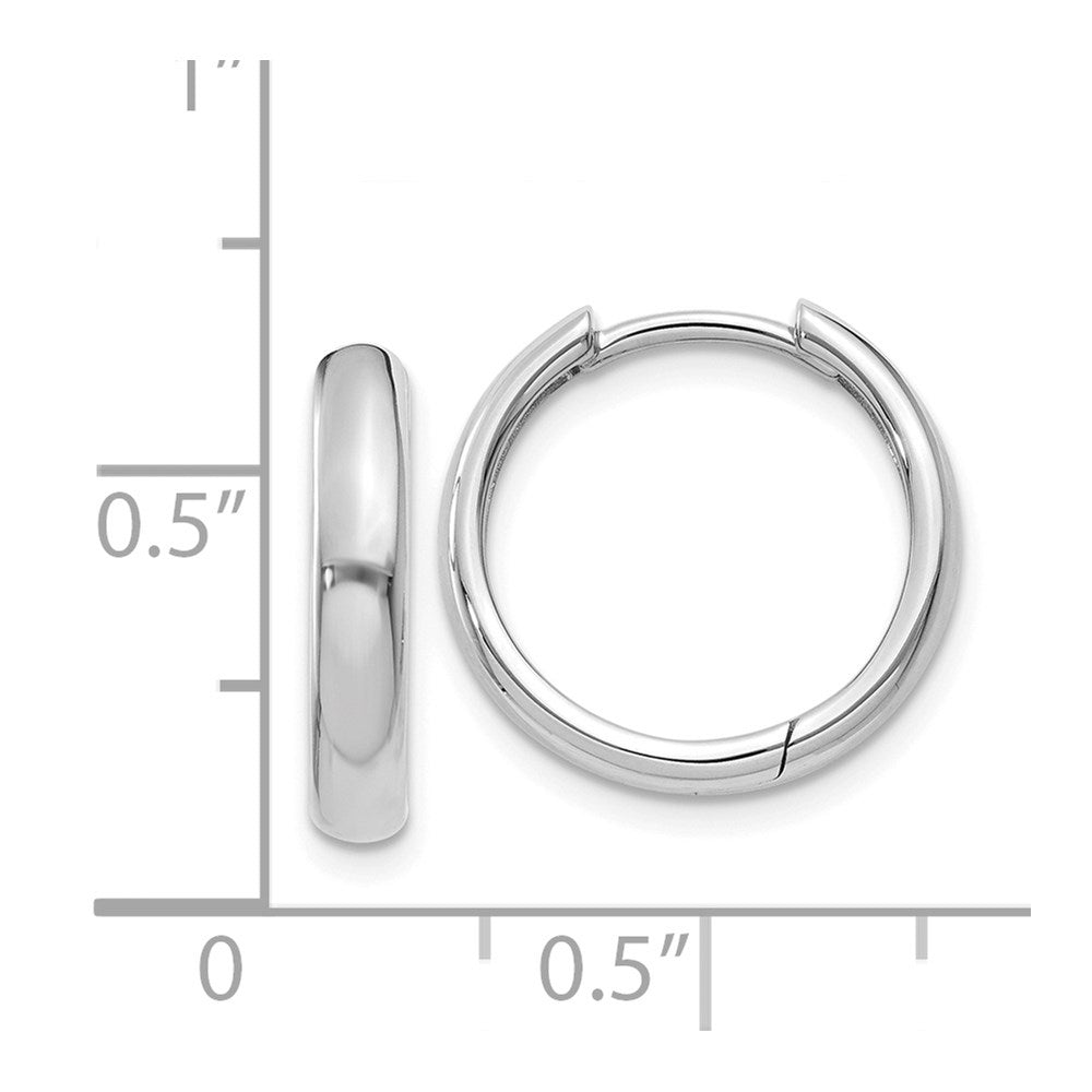 14K Weißgold Rund Klappbar Creolen