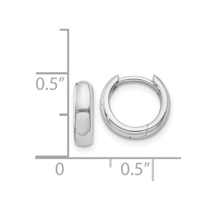 14K Weißgold Rund Klappbar Creolen