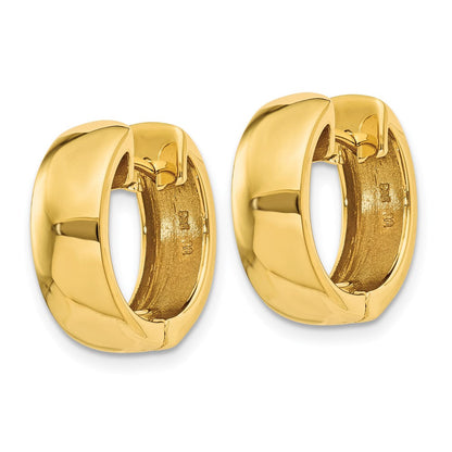 14K Gelbgold Rund Klappbar Creolen