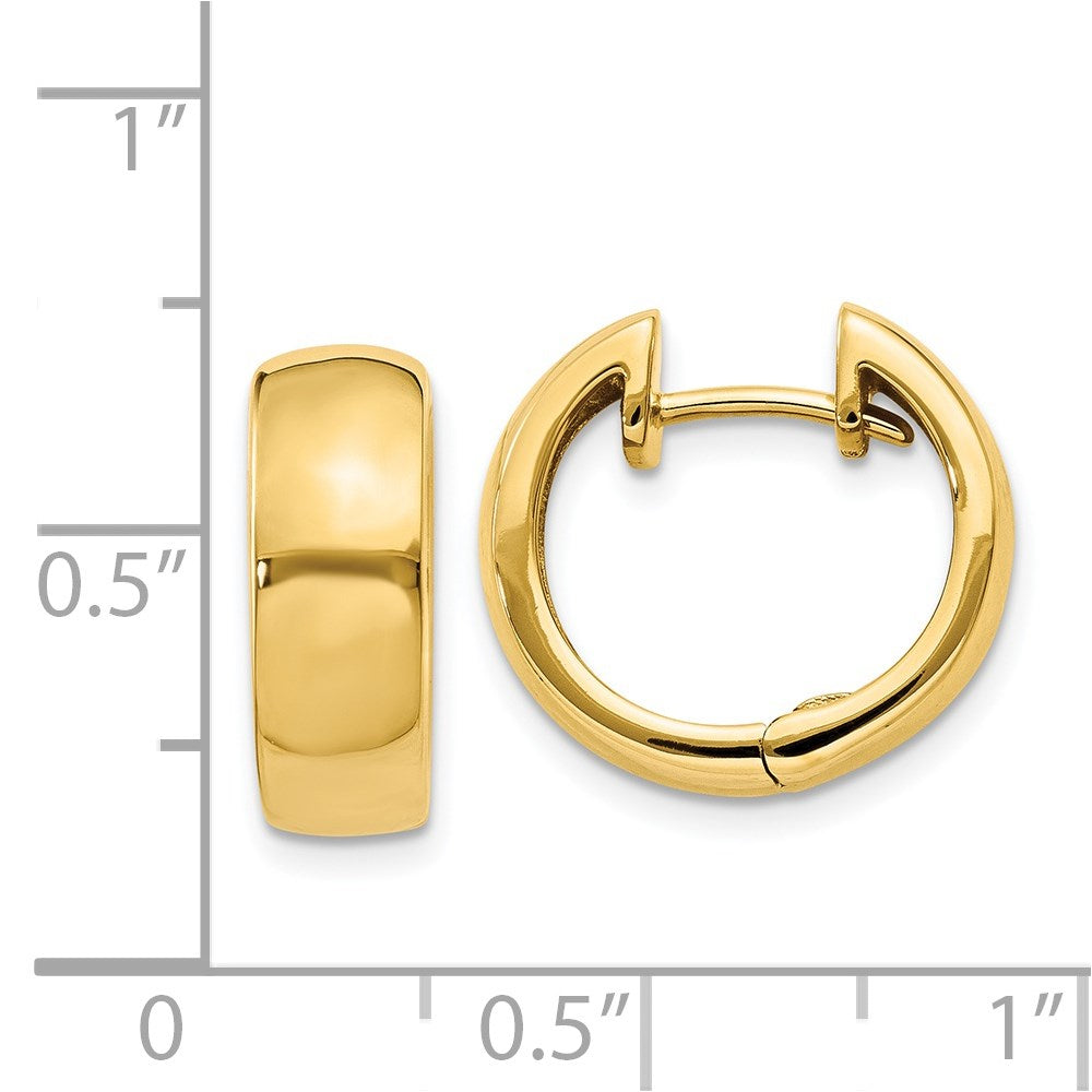 14K Gelbgold Rund Klappbar Creolen
