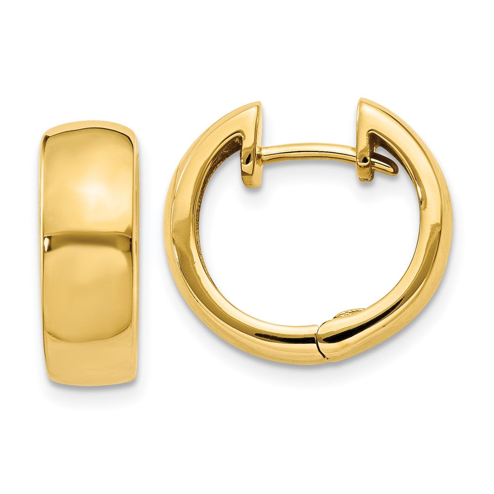 14K Gelbgold Rund Klappbar Creolen