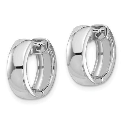 14K Weißgold Rund Klappbar Creolen
