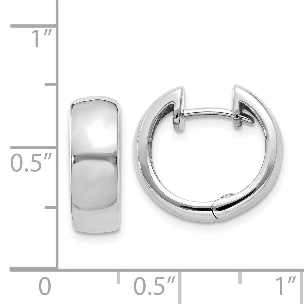 14K Weißgold Rund Klappbar Creolen