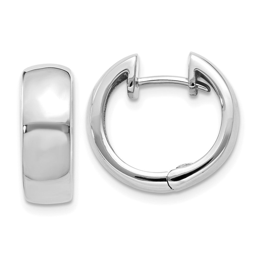 14K Weißgold Rund Klappbar Creolen