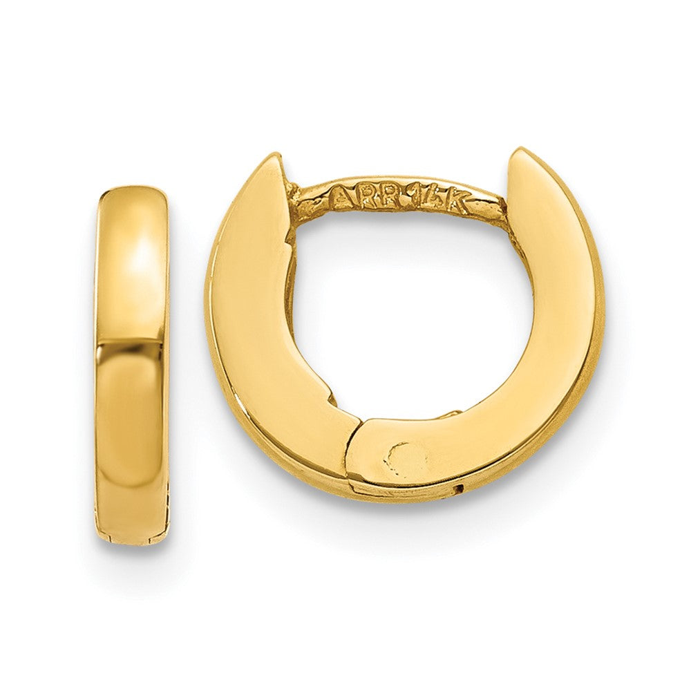 14K Gelbgold Poliert Rund Klappbar Creolen