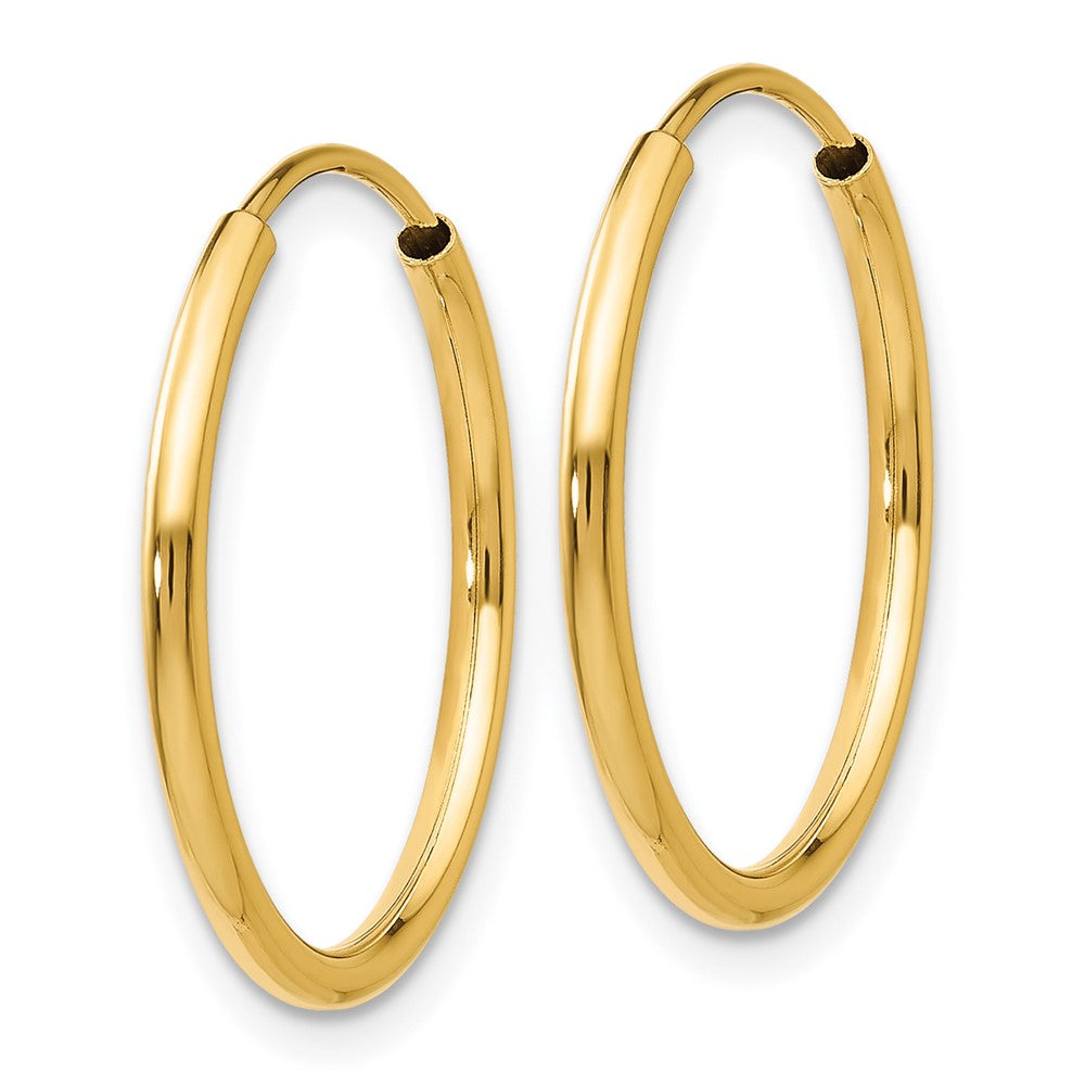 14K Gelbgold 1.5mm Poliert Rund Endlos Creolen
