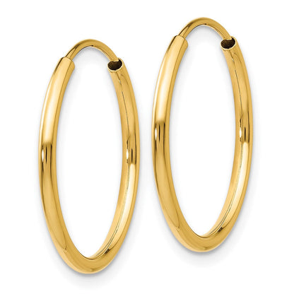 14K Gelbgold 1.5mm Poliert Rund Endlos Creolen