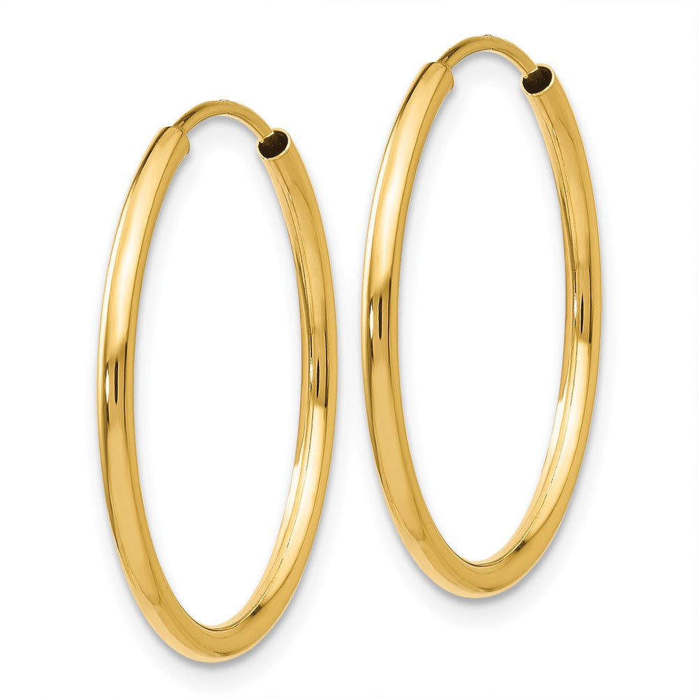 14K Gelbgold 1.5mm Poliert Rund Endlos Creolen
