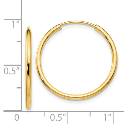 14K Gelbgold 1.5mm Poliert Rund Endlos Creolen