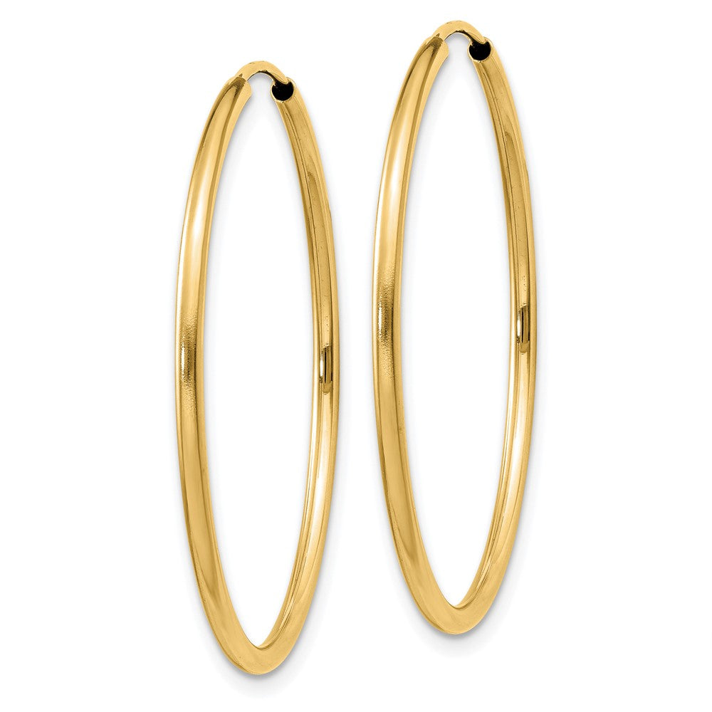14K Gelbgold 1.5mm Poliert Rund Endlos Creolen