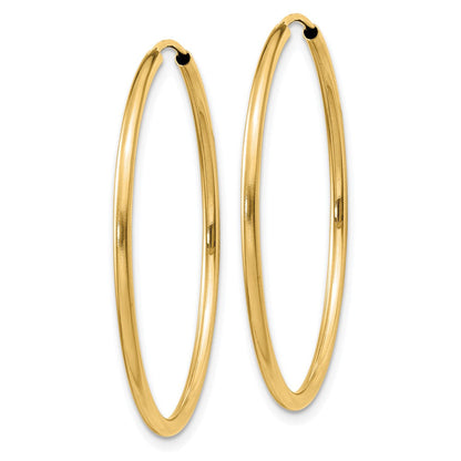 14K Gelbgold 1.5mm Poliert Rund Endlos Creolen