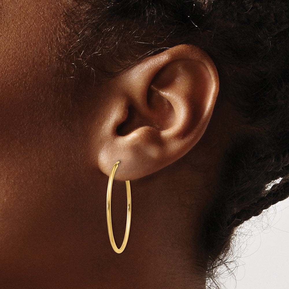 14K Gelbgold 1.5mm Poliert Rund Endlos Creolen