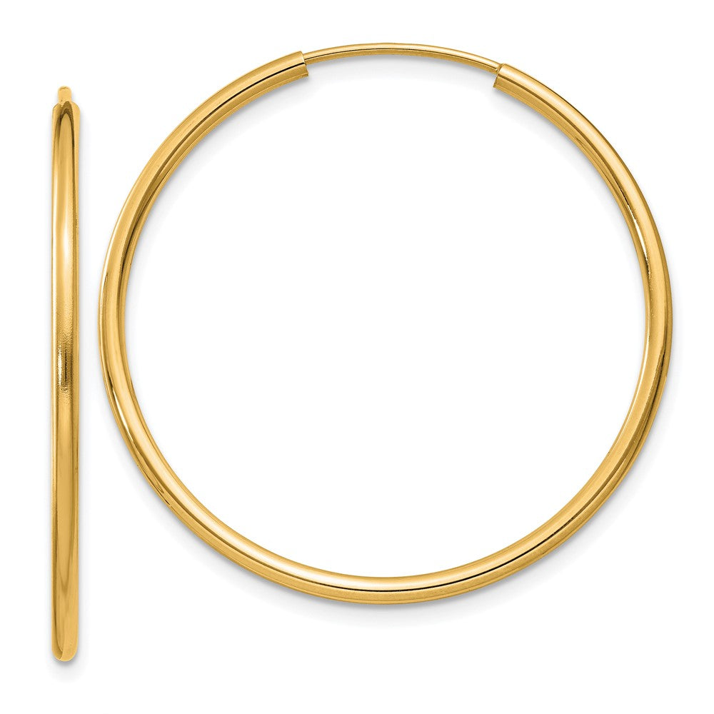 14K Gelbgold 1.5mm Poliert Rund Endlos Creolen