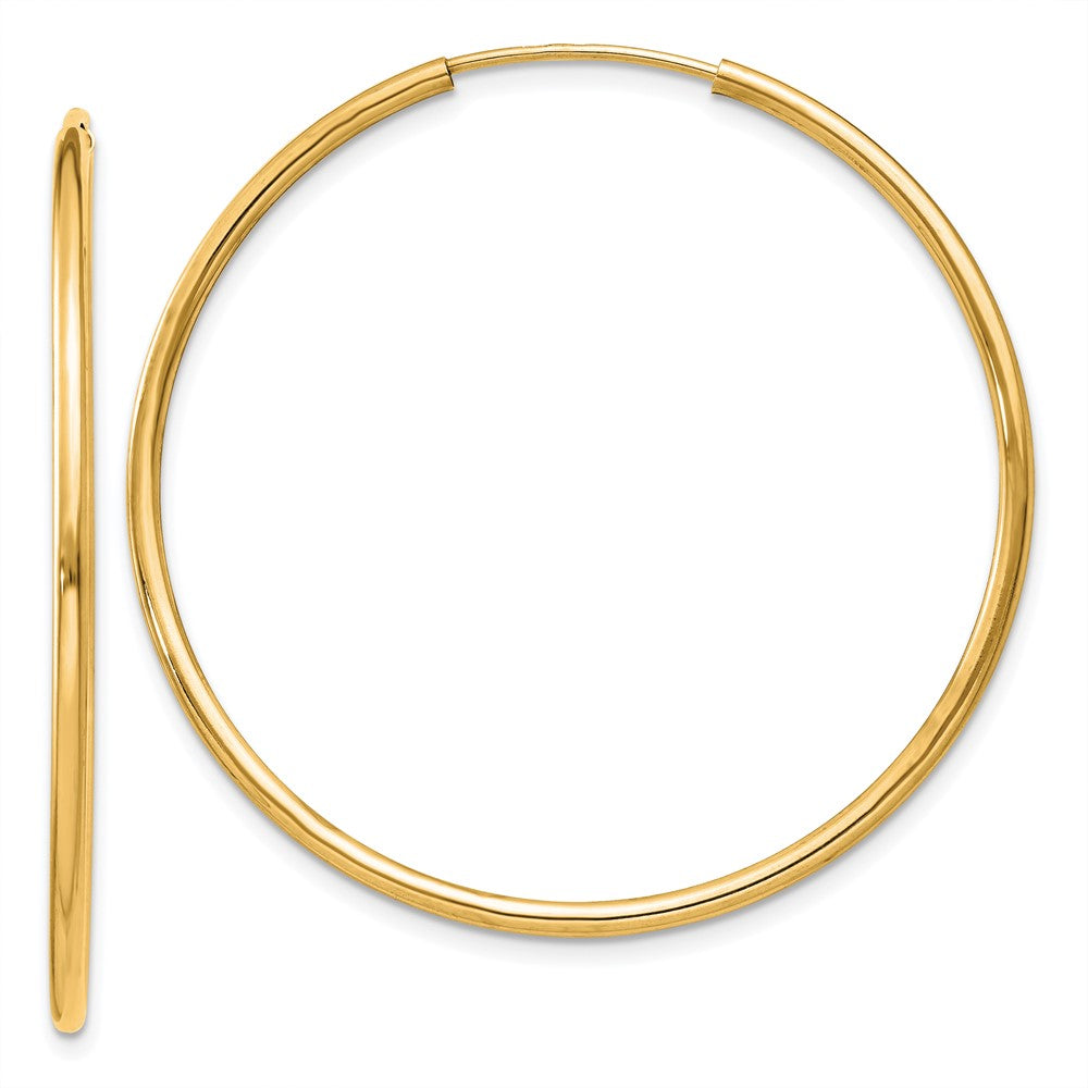 14K Gelbgold 1.5mm Poliert Rund Endlos Creolen